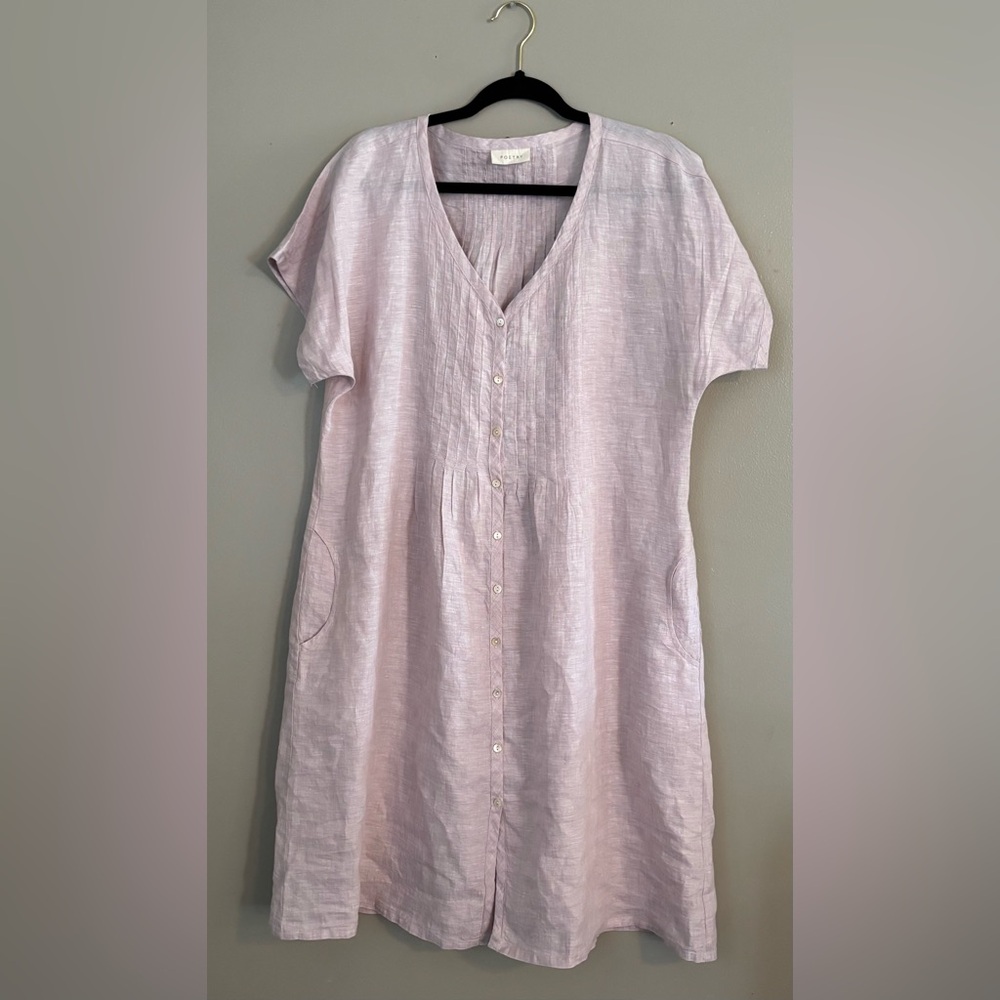 Poetry Linen Tuck-Detail Dress